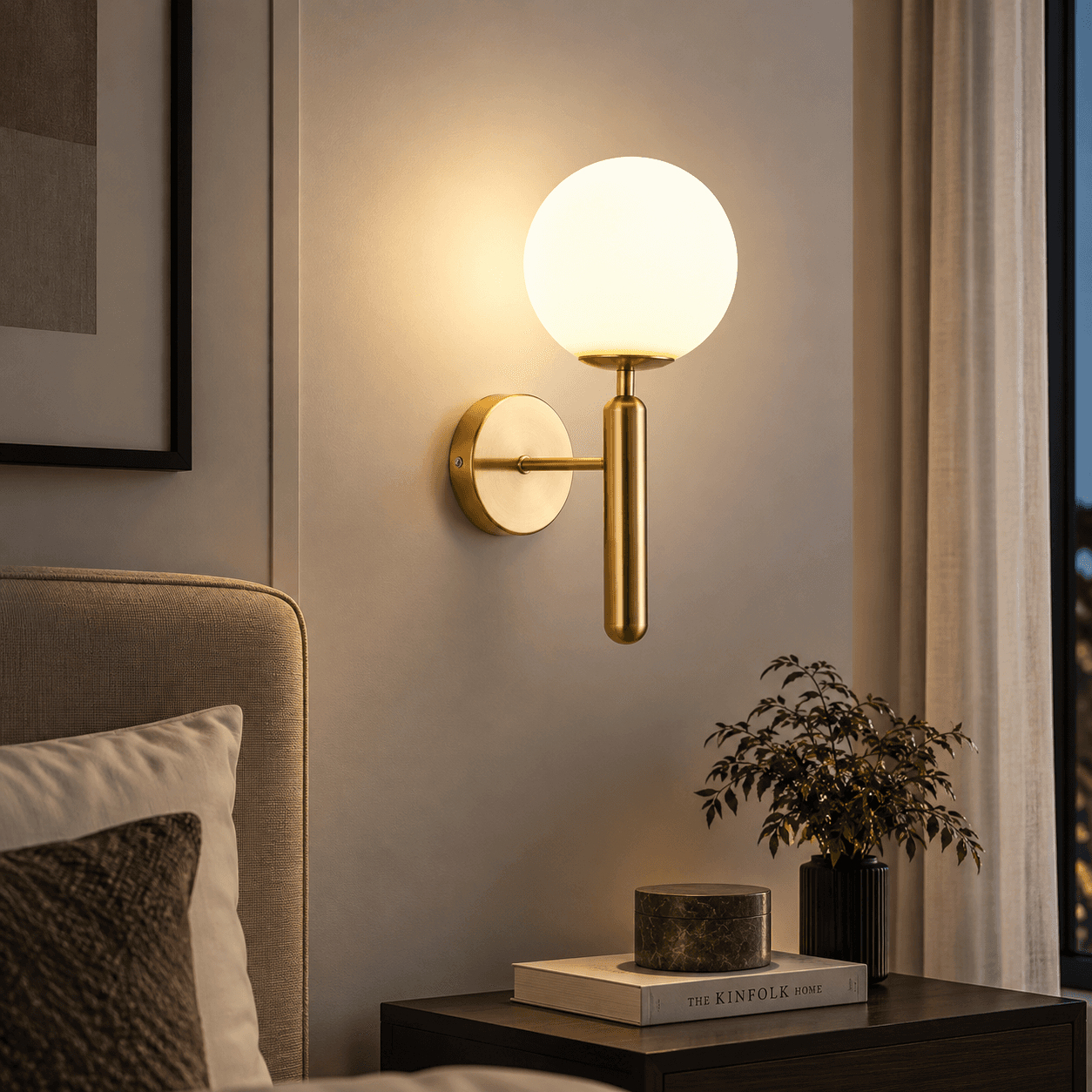 Orion Opal Globe Wall Sconce