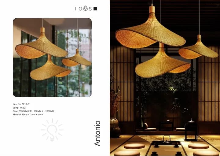 The Antonio: wide natural-cane Tossa shades