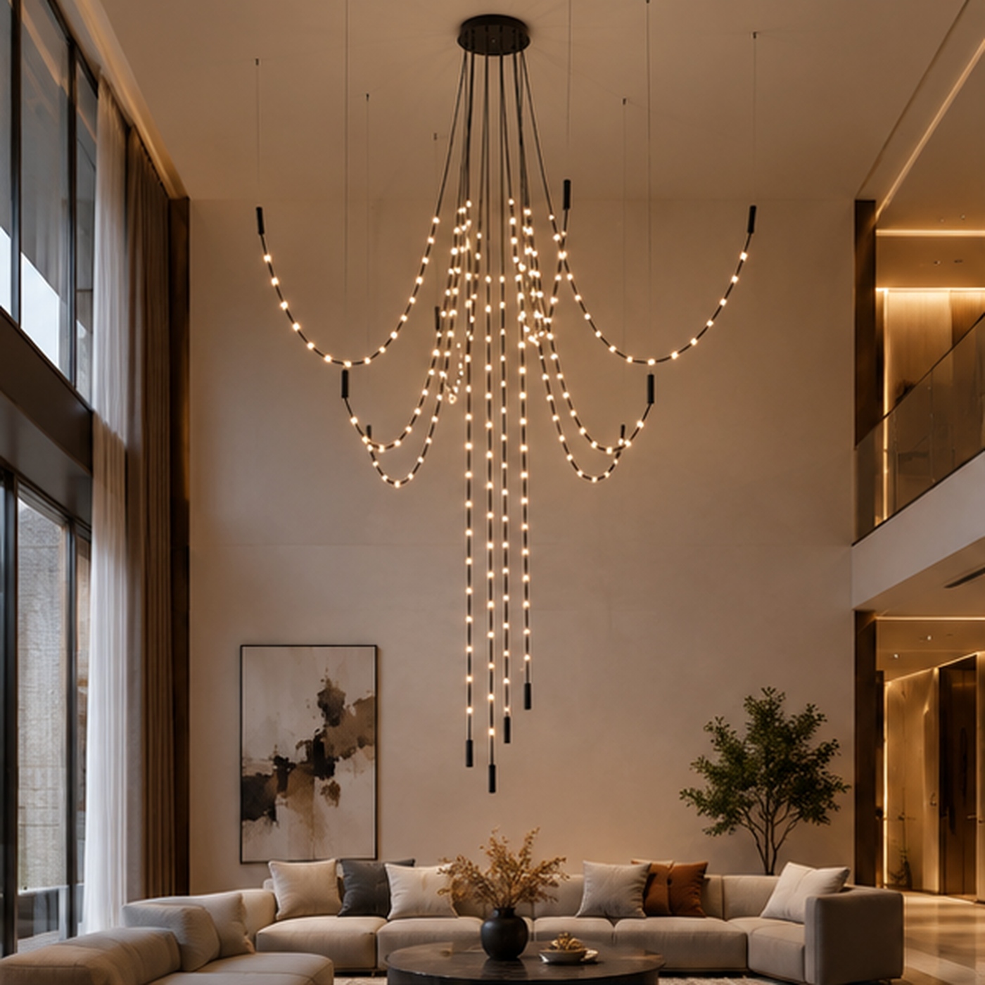 Lumina Grand Crystal Drop Pendant (Modern Luxury)