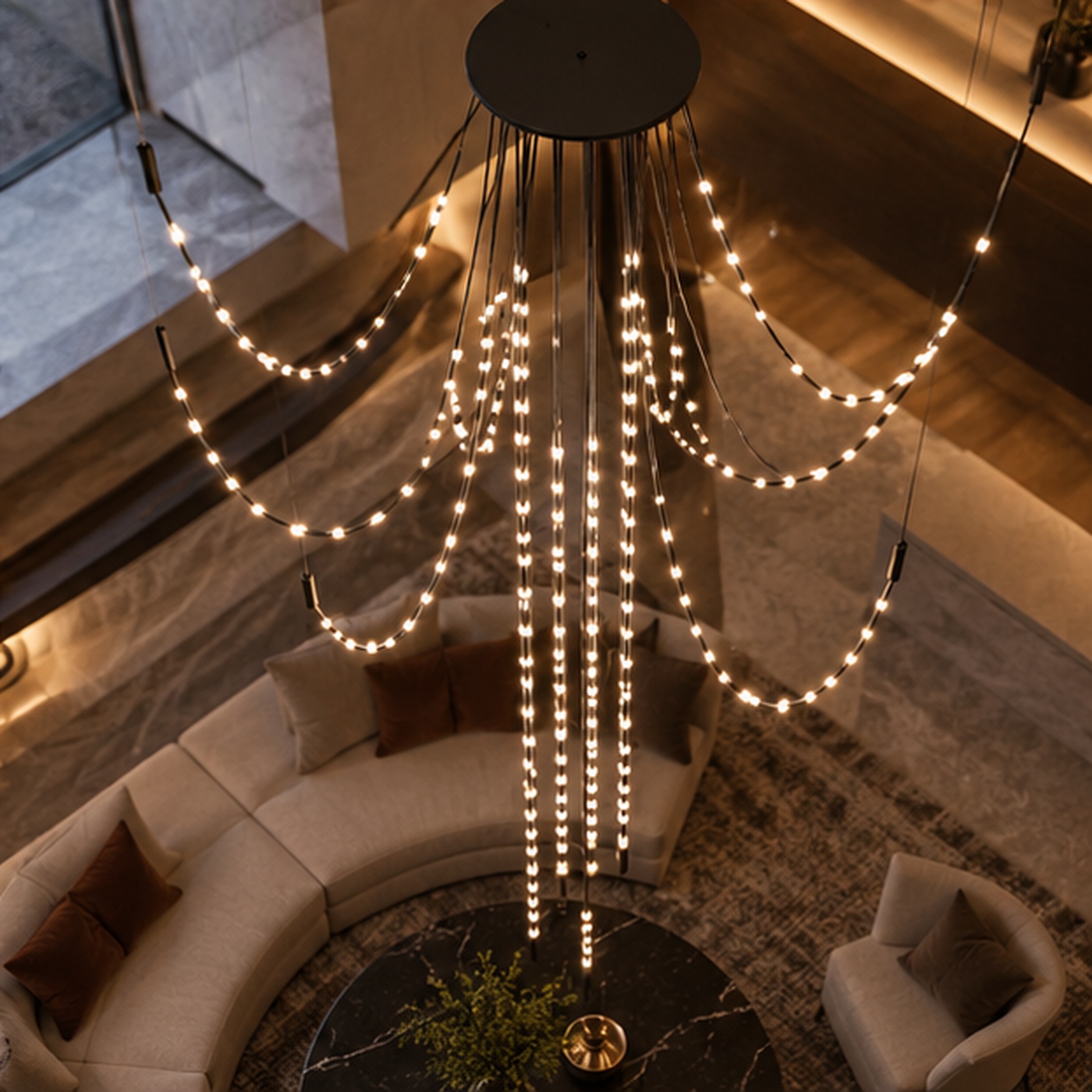 Lumina Grand Crystal Drop Pendant (Modern Luxury)